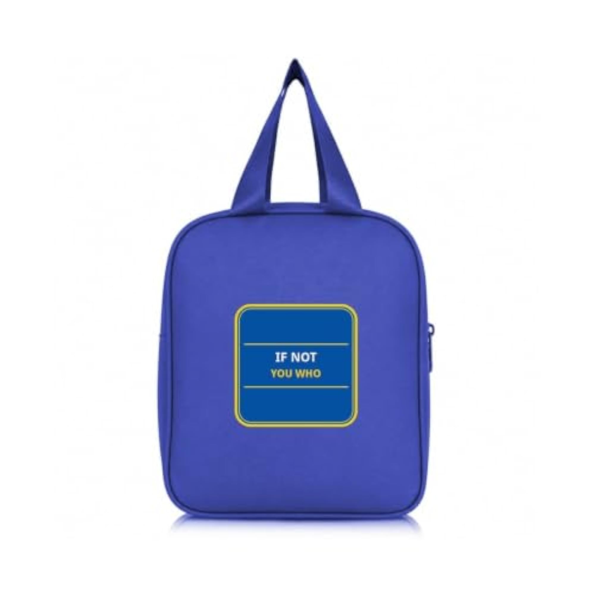 Portable Reusable Lunch Bag with Front Pocket, Zipper Closure